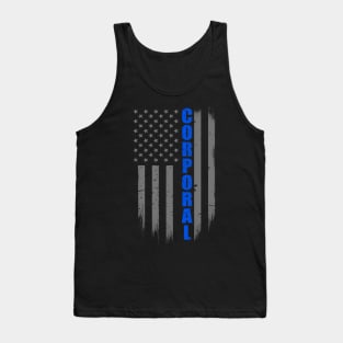 Police Corporal Thin Blue Line Flag Tank Top